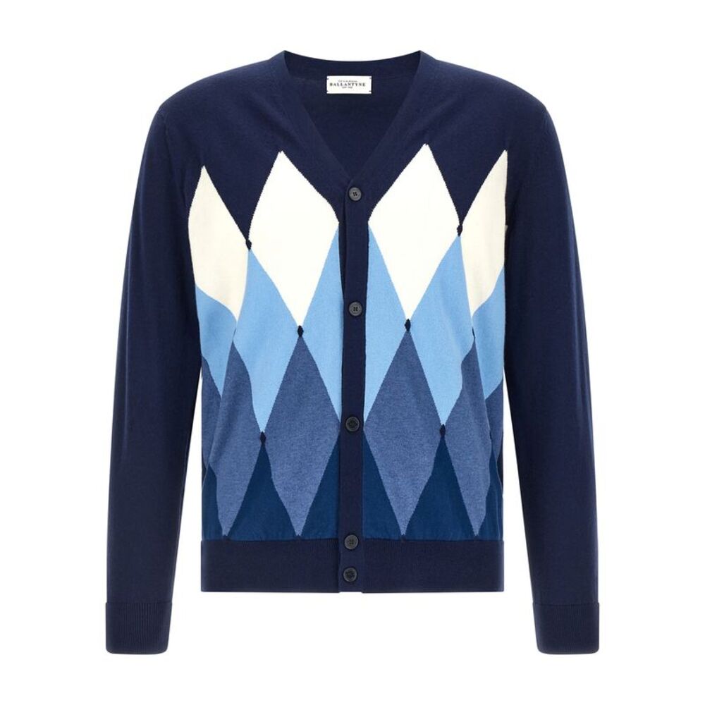 Ballantyne Blue Cotton Men's Cardigan